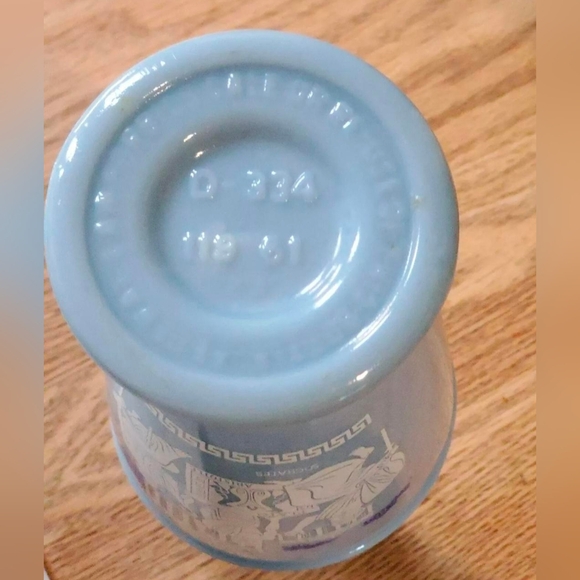 Vintage 1961 Jim Beam Blue Milk Bottle Grecian Motif - Picture 5 of 6